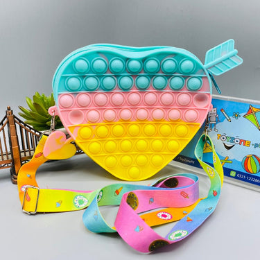 pop it fidget heart shape zipper bag